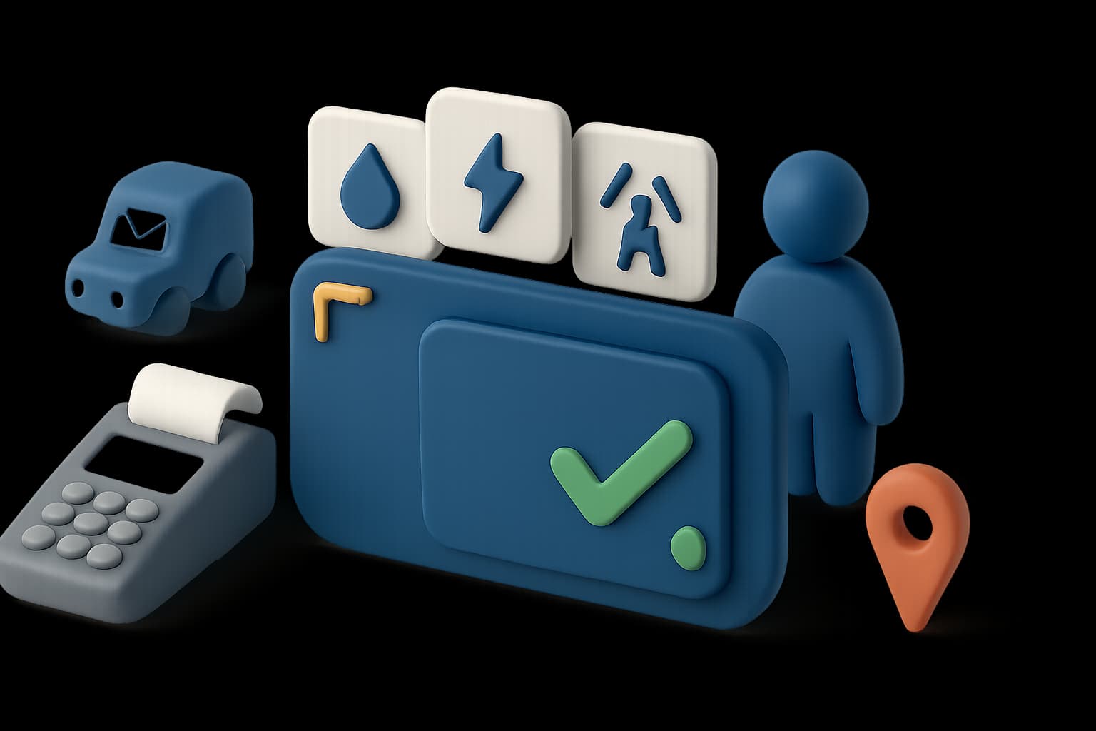 Illustration of paying utility and municipal bills from one supervised NamPost wallet with transparent fees