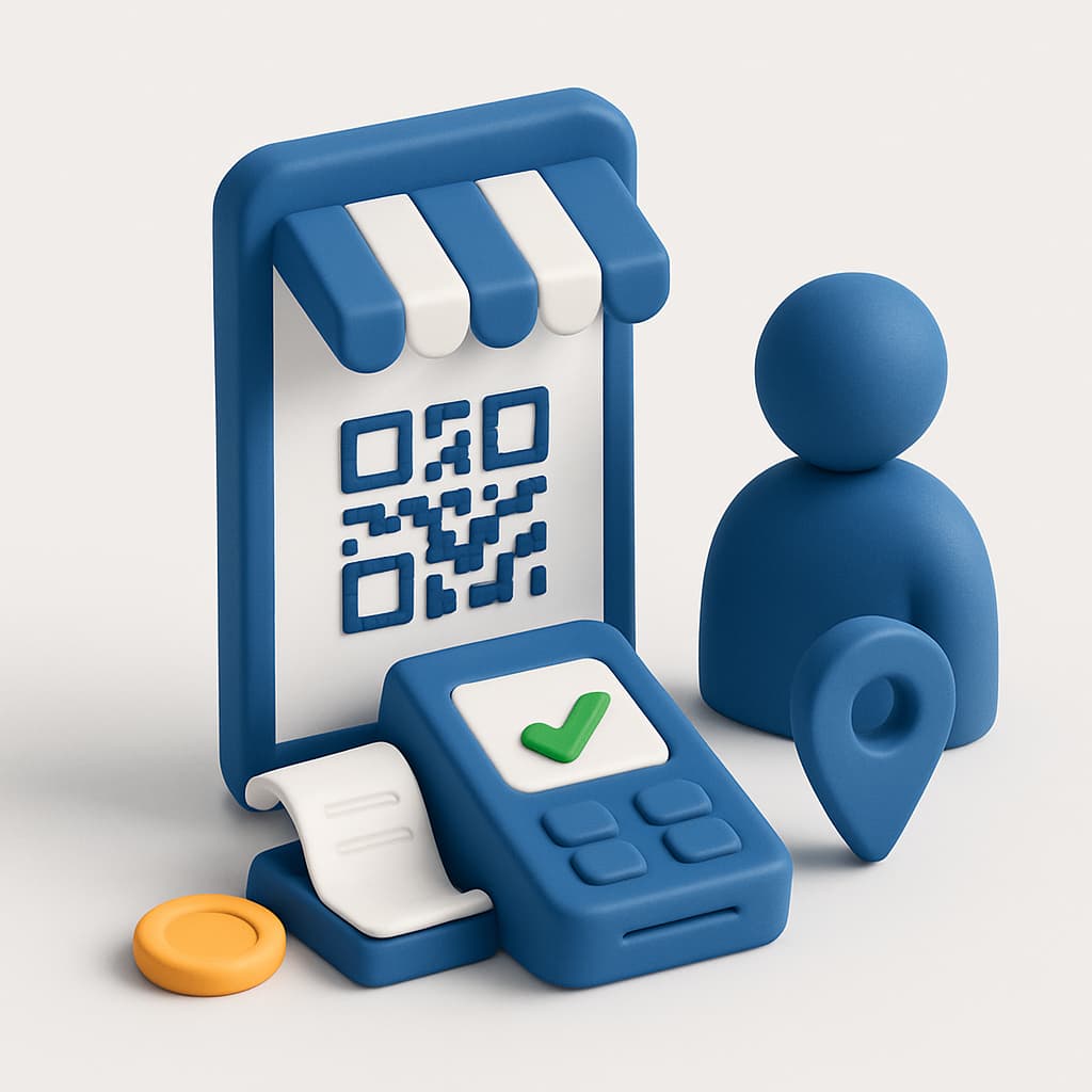 Illustration of a merchant agent accepting a NAMQR payment
