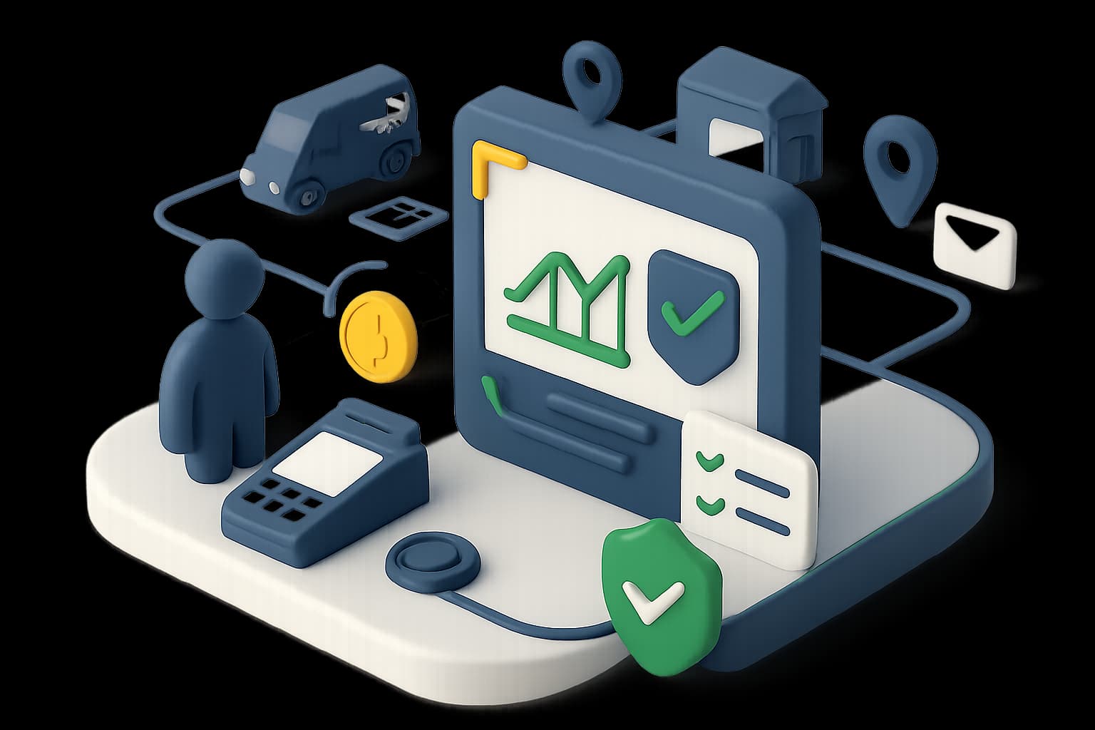 Illustration of regulator observation dashboard with compliance indicators